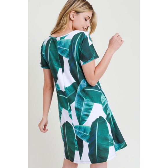 Women's Short Sleeve Summer Floral Soft Dress WHT - Picture 4 of 7